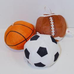Medium Plush Sport Balls- 6 Inch Diameter- Basketball Football Soccer