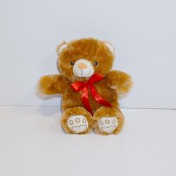Medium Plush Bear- 9 Inch- w/ Red Ribbon