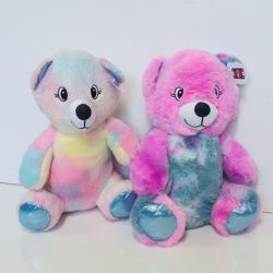 Medium Plush Bear- 11 Inch- Soft Rainbow Colors