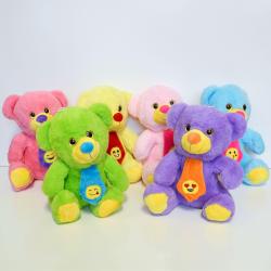 Soft Plush Emoji Bear- 14 Inch- Assorted Colors