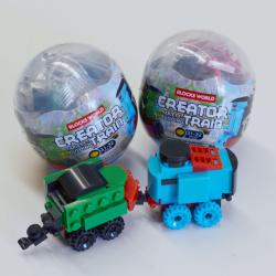 Block Assembly Toy Egg- Build Your Own Train- “Code 10” Instead of UPC Code
