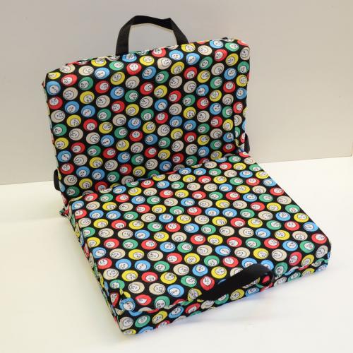 Bingo Seat Cushion with Cushion Back - Bingo Ball Design